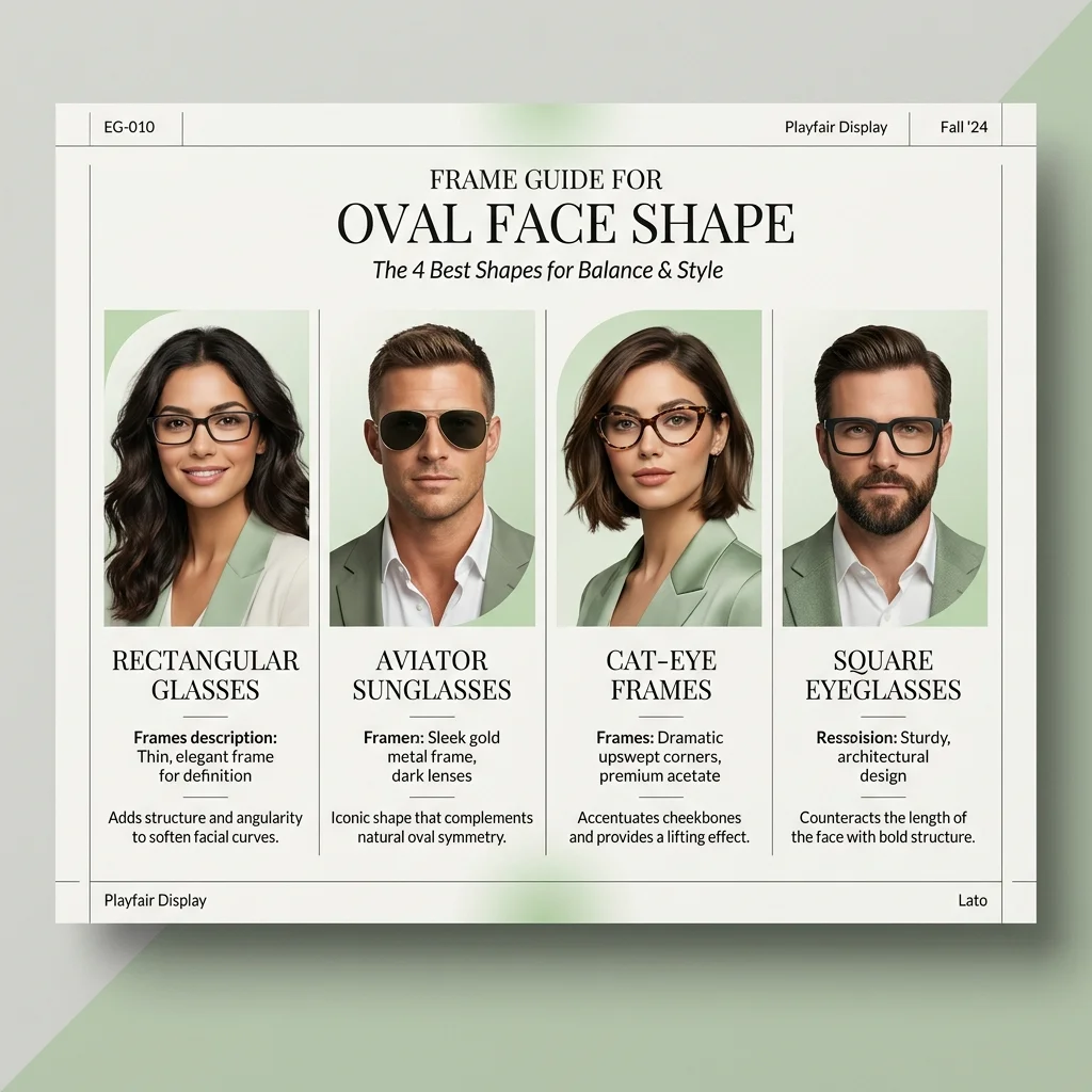 Best Glasses Frames and Sunglasses Styles for Oval Face Shape