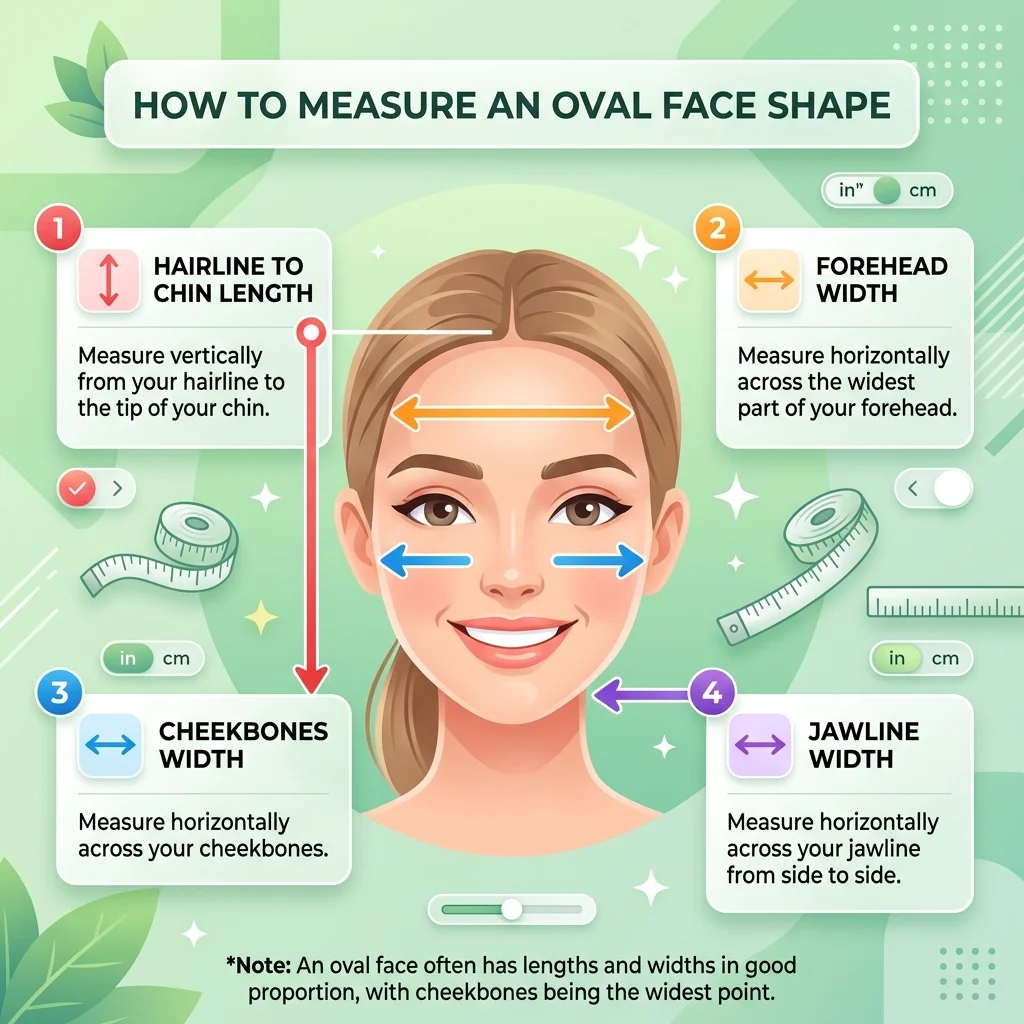 How to Measure Oval Face Shape Proportions Infographic