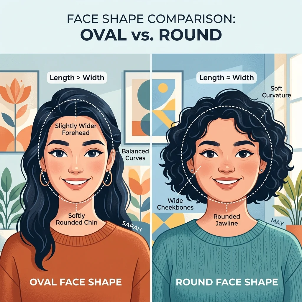 Oval vs Round Face Shape: How to Tell the Difference | Detect Face Shape
