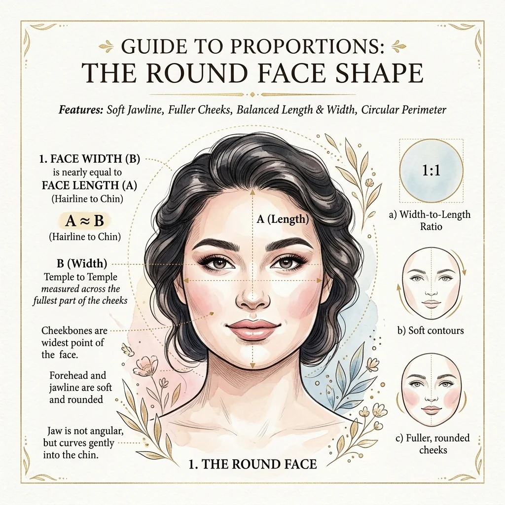 Round Face Shape Characteristics and Styling Guide