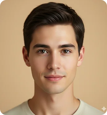 Square face shape and strong jawline